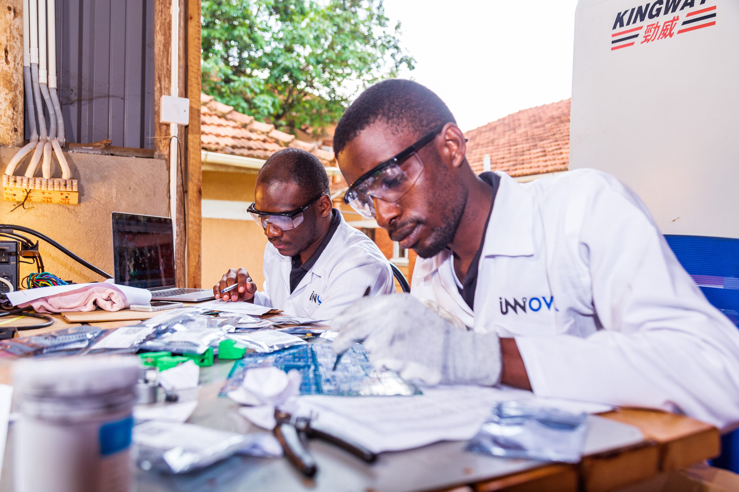 Innovex engineering team in the Kampala lab
